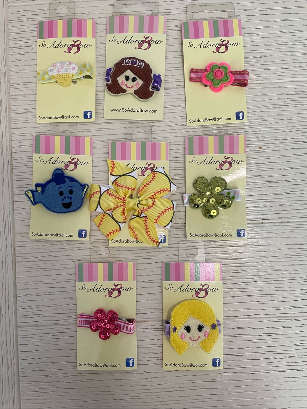 Barrette Bow Assorted Girls Hair Clips